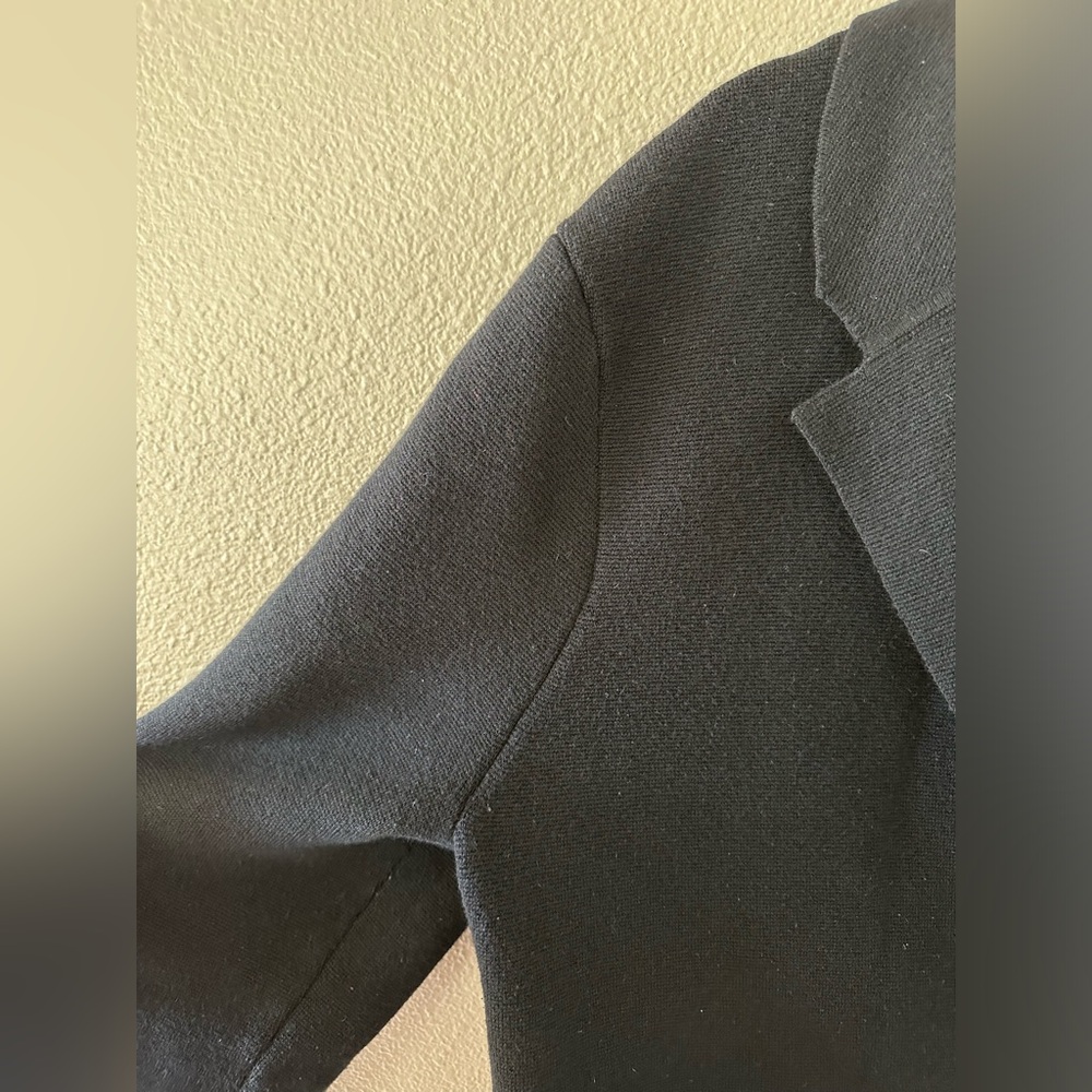 J Crew Blazer Black Cotton Wool Blend Stretch Cardigan Size L - Picture 6 of 8